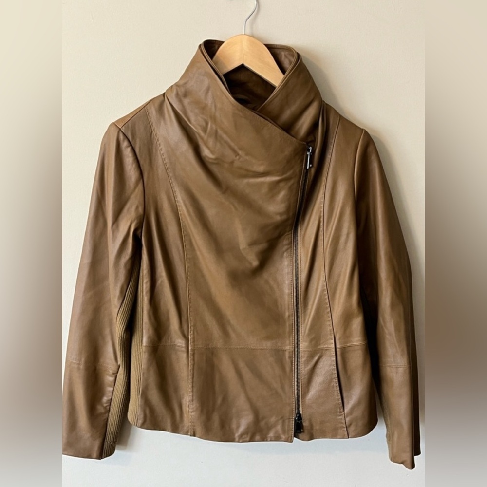 Vince Leather Moto Style  Jacket Size Medium - Picture 2 of 12